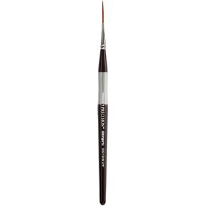 KINGART Premium Precision 2050-1 Script Liner Series Artist Brush, Synthetic Amber Taklon, Short Ergonomic Comfort Handle, for Acrylic, Oil and Watercolor Paint, Size 1