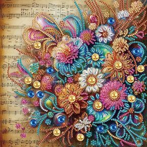 Stalente Diamond Painting Kits for Adults, 5D Special Shape Diamond Art Kits for Beginners, Crystal Rhinestones Diamond Painting for Home Wall Decoration Gift 12×12inch, Flower