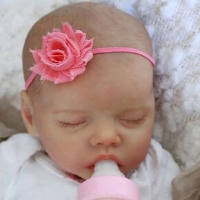ADFO Lifelike Reborn Baby Dolls - 17 inch Soft Body Realistic-Newborn Baby Dolls Sweet Sleeping Girl Real Life Baby Dolls with Feeding Kit & Gift Box for Kids Age 3 +