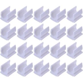 Teensery 100 Pcs Plastic Pen Holder Clips Self-Adhesive White Color Pen Pencil Holder Clips for Sticking on White Board, Clipboard, Desk