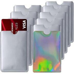 RFID Blocking Sleeves, RFID Card Holder Credit Card Sleeves RFID Identity Card Protector Holder Identity Theft Protection Secure Sleeve for ID Cards, Debit Card - 10+1 (10 regular + 1 laser color)