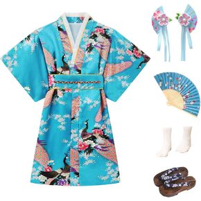 Japanese Traditional Dress for Girls Costume Kimono for Kids Set
