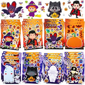 NOVWANG 32 Sheets Christmas Make a face Sticker for Kids, Christmas Craft Stickers Make Your Own Christmas Characters Sticker for Christmas Party Game Bag Stocking Stuffers Xmas DIY Crafts Party Favor