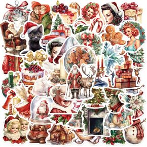 50 Pcs Gnome Stickers for Kids Adults and Water Bottle Calendar Cards Envelopes Scrapbooking Laptop, Holiday Stickers Christmas Gnome Party Favors Supplies (Dwarf)