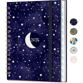 2025 Planner, Weekly and Monthly Planner 2025, Jan 2025 - Dec 2025, 6.4" x 8.5", 2025 Weekly Monthly Planner with Hardcover, Inner Pocket, Spiral Bound, Monthly Tabs, Elastic Closure