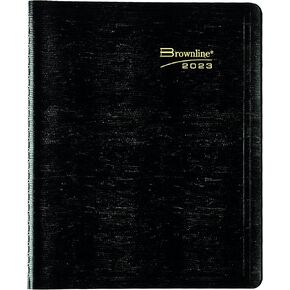 Brownline® 2025 Essential Monthly Planner, 14 Months, December 2024 to January 2026, Twin-Wire Binding, 8.875" x 7.125", Black (CB1200.BLK-25)
