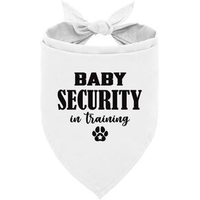 Baby Security in Training Dog Bandana, Pet Dog Triangle Scarf Bandanas Bibs, Dog Bandana Pregnancy Announcement, White Dog Bandana, Printed Dog Bandana, Gift for Dog Lover (D6)