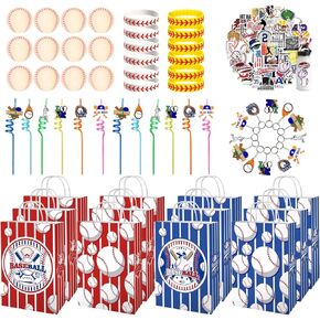 Gamer Party Favors Kit - 12 Person Video Game Themed Birthday Party Decorations & Supplies, Includes Game On Goodie Bags, Straws, Keychains, Wristbands, Rings & Stickers