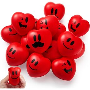 JOYIN 15 PCS Valentines Day Heart Shaped Stress Relief 3“ Balls for Kids Party Favors, School Classroom Exchange Prizes Gift