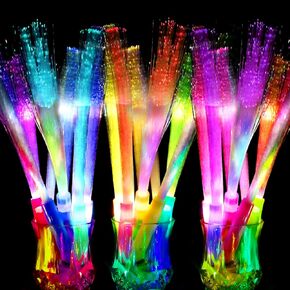 Glow Fiber Optic Wands Sticks LED Light up Wands Bulk,Glow in the dark Party Supplies Favor Flashing Sticks Included Batteries for Birthday Holiday Party Wedding Christmas 2025 New Year Eve