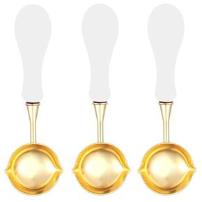 3pcs White Wax Seal Spoon,Dual Pointed Mouth Wax Seal Stamp Spoon for DIY Wax Seal Stamp Melting Wax Can Match Electric Wax Seal Warmer and Traditiona Wax Seal Warmer