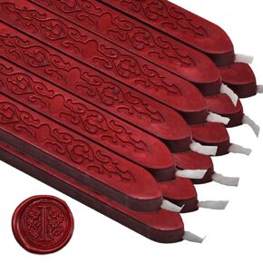 12PCS Sealing Wax Candles, Wax Seal Sticks with Wick,Making Seals Decoration for Thanks Card Envelope Wedding Invitation Gift Wrapping (Blood Red)