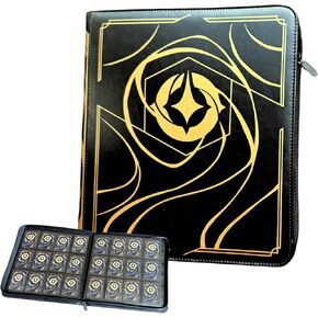 Premium Silly Bear Emporium Lorcana Lore Book Themed 480 Side-Loading Pocket Binder for TCG Trading Cards | Compatible with Lorcana, Yugioh, One Piece, Pokemon, Magic | 12 Pockets Per Page (Sapphire)