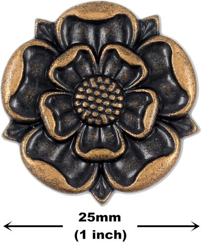 Bezelry 10 Pieces Tudor Rose Metal Shank Buttons. 25mm(1 inch) (Antique Copper) in Saudi Arabia
