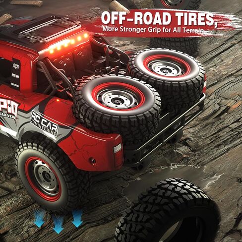 شاحنة Mostop RC للبالغين، سيارة تحكم عن بعد عالية السرعة بسرعة 30 ميلاً في الساعة، 1:14 جميع التضاريس 4WD سيارة RC سريعة، شاحنة زاحفة صخرية مقاومة للماء للأولاد 4X4 على الطرق الوعرة RC شاحنة الوحش عربات التي تجرها الدواب، بطاريتان in Kuwait