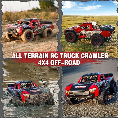 شاحنة Mostop RC للبالغين، سيارة تحكم عن بعد عالية السرعة بسرعة 30 ميلاً في الساعة، 1:14 جميع التضاريس 4WD سيارة RC سريعة، شاحنة زاحفة صخرية مقاومة للماء للأولاد 4X4 على الطرق الوعرة RC شاحنة الوحش عربات التي تجرها الدواب، بطاريتان in Kuwait
