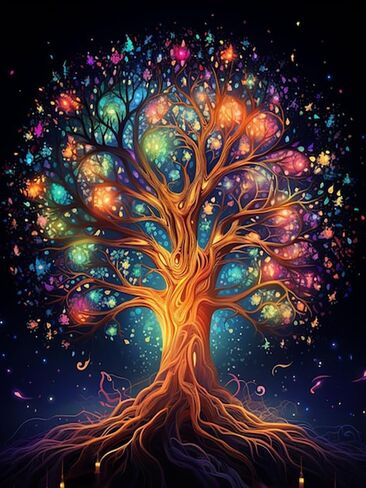 مجموعات الطلاء الماسي DIY للبالغين، فن الماس المثقاب الكامل لشجرة الحياة للمبتدئين، فن الحفر الدائري 5D لديكور الحائط المنزلي 12 × 16 بوصة in Kuwait