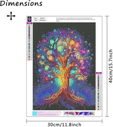 مجموعات الطلاء الماسي DIY للبالغين، فن الماس المثقاب الكامل لشجرة الحياة للمبتدئين، فن الحفر الدائري 5D لديكور الحائط المنزلي 12 × 16 بوصة in Kuwait