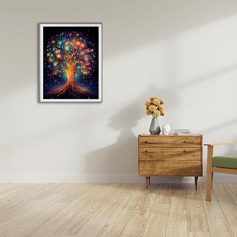 مجموعات الطلاء الماسي DIY للبالغين، فن الماس المثقاب الكامل لشجرة الحياة للمبتدئين، فن الحفر الدائري 5D لديكور الحائط المنزلي 12 × 16 بوصة in Kuwait