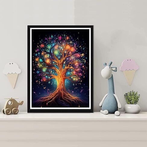 مجموعات الطلاء الماسي DIY للبالغين، فن الماس المثقاب الكامل لشجرة الحياة للمبتدئين، فن الحفر الدائري 5D لديكور الحائط المنزلي 12 × 16 بوصة in Kuwait