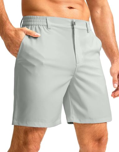 G Gradual Men's Casual Shorts 7" Lightweight Golf Shorts for Men Stretch with 3 Pockets Quick Dry Breathable Work Shorts Black Camo in Saudi Arabia