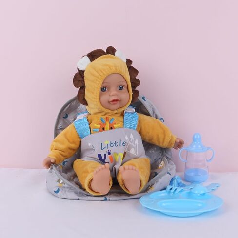 13" Soft Doll with Carry On Backpack Carrier, Briefcase Pocket for Doll Accessories and Clothing (Backpack Lion) in Saudi Arabia