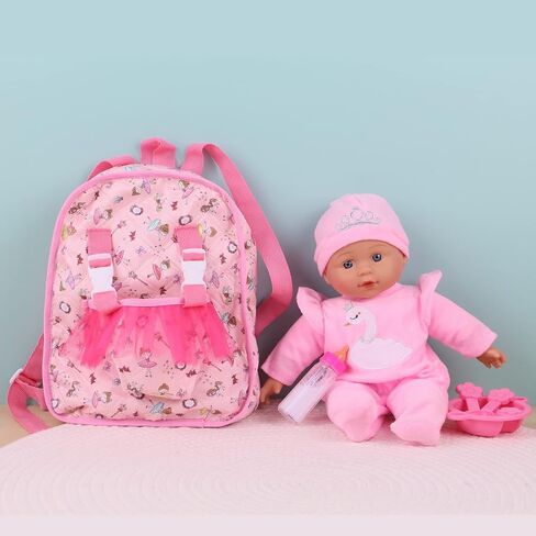 13" Soft Doll with Carry On Backpack Carrier, Briefcase Pocket for Doll Accessories and Clothing (Backpack Lion) in Saudi Arabia