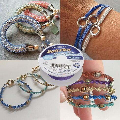 Soft Flex 49 Strand Beading Wire - Medium 0.19 Diameter - 10 Feet Nylon Design Wire in Kuwait