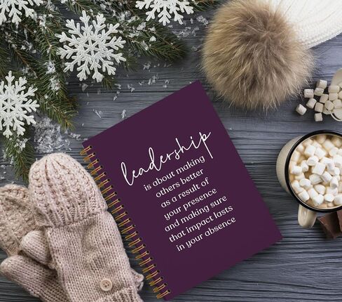 QUICQOD Leadership Definition Notebook Journal for Work Office School,Best Leader Gifts,Employee Gift for Boss,Appreciation Gift for Leader,Thank You Gift,Black Hardcover Spiral Notebook 5.5x8.3(black) in Kuwait