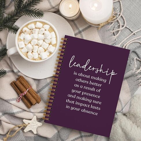 QUICQOD Leadership Definition Notebook Journal for Work Office School,Best Leader Gifts,Employee Gift for Boss,Appreciation Gift for Leader,Thank You Gift,Black Hardcover Spiral Notebook 5.5x8.3(black) in Kuwait