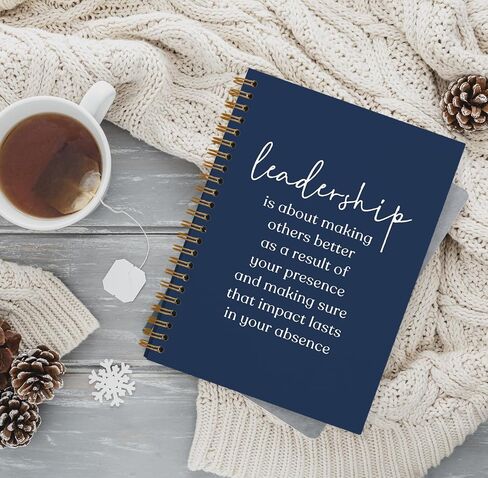 QUICQOD Leadership Definition Notebook Journal for Work Office School,Best Leader Gifts,Employee Gift for Boss,Appreciation Gift for Leader,Thank You Gift,Black Hardcover Spiral Notebook 5.5x8.3(black) in Kuwait
