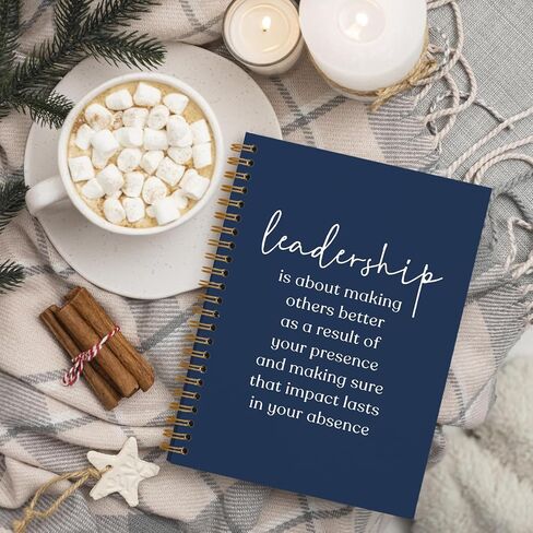 QUICQOD Leadership Definition Notebook Journal for Work Office School,Best Leader Gifts,Employee Gift for Boss,Appreciation Gift for Leader,Thank You Gift,Black Hardcover Spiral Notebook 5.5x8.3(black) in Kuwait