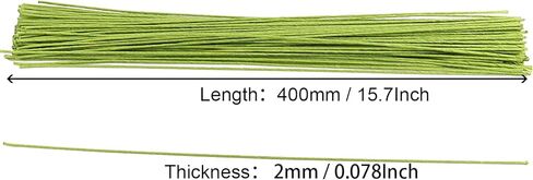 MOUYAT 400 قطعة 15.7 بوصة سيقان أسلاك الزهور، 14 سلك زهور أخضر، سلك جذعي زهور ملفوف بالورق لترتيبات الزهور DIY، الحرف اليدوية in Kuwait