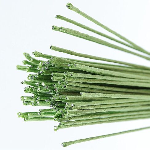 MOUYAT 400 قطعة 15.7 بوصة سيقان أسلاك الزهور، 14 سلك زهور أخضر، سلك جذعي زهور ملفوف بالورق لترتيبات الزهور DIY، الحرف اليدوية in Kuwait