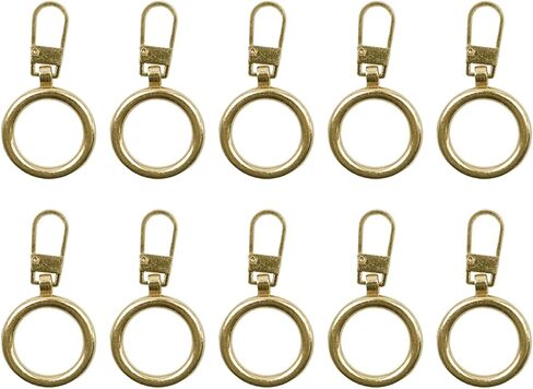 10 قطع سحاب حلقي لاستبدال السحاب ذو الفتحات الصغيرة، قابل للفصل، إصلاح الملابس والأحذية والسترات والمحفظة والأمتعة (ذهبي) in Saudi Arabia