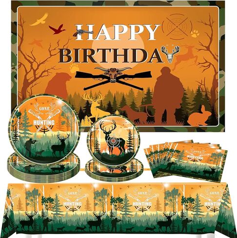 لوازم حفلات الصيد، أطباق حفلات الصيد، تتضمن لوحات خلفية للصيد، دبابيس المائدة، مفارش المائدة in Kuwait