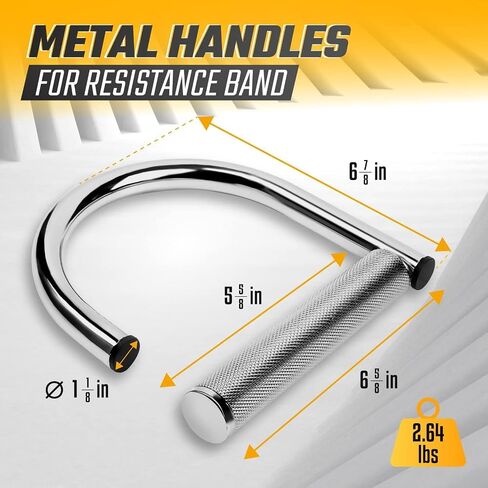 Yes4All 360 Rotation Metal Resistance Bands Handles, Pull Up Handle with Extra-Gripped Knurled Surface, Heavy Duty Industrial Grade Steel Stretch Attachment Handles for Elastic Band Workouts Home Gym in Saudi Arabia