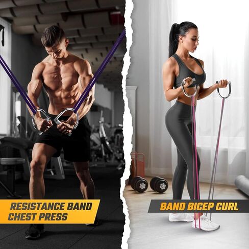 Yes4All 360 Rotation Metal Resistance Bands Handles, Pull Up Handle with Extra-Gripped Knurled Surface, Heavy Duty Industrial Grade Steel Stretch Attachment Handles for Elastic Band Workouts Home Gym in Saudi Arabia