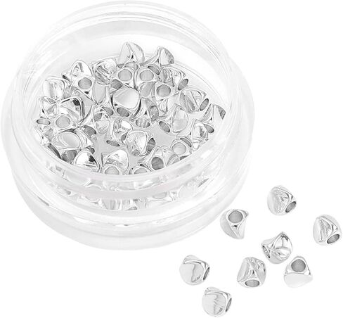 Silver Plated Twisted Spacer Beads 3x3mm 50pcs for Jewelry Making Findings Non Tarnish in Saudi Arabia