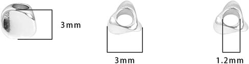 Silver Plated Twisted Spacer Beads 3x3mm 50pcs for Jewelry Making Findings Non Tarnish in Saudi Arabia