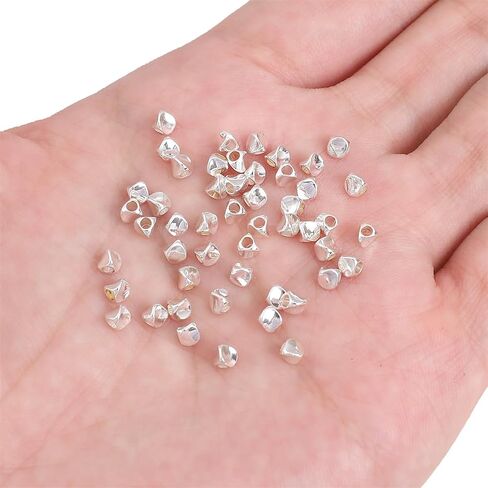 Silver Plated Twisted Spacer Beads 3x3mm 50pcs for Jewelry Making Findings Non Tarnish in Saudi Arabia