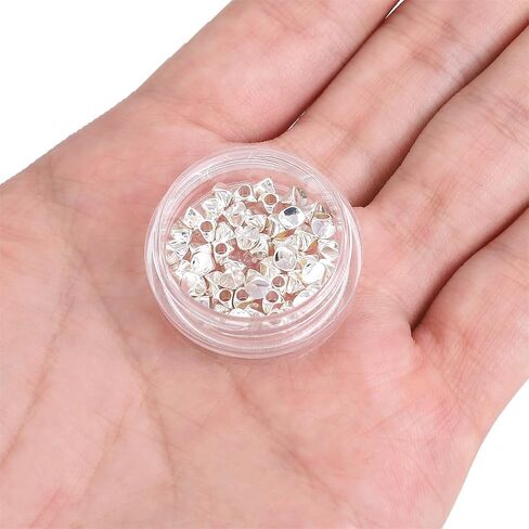 Silver Plated Twisted Spacer Beads 3x3mm 50pcs for Jewelry Making Findings Non Tarnish in Saudi Arabia