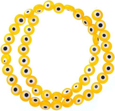 63 قطعة حبات عين الشر الأزرق الداكن الزجاج التركي عين الشر خزر عازل اليدوية شقة مستديرة الخرز Lampwork لصنع المجوهرات الأعمال in Kuwait