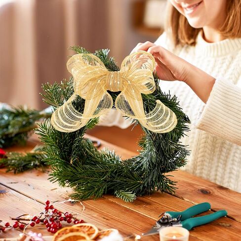 Yunlly 3 لفات عيد الميلاد الطبيعية الخيش شبكة الشريط 6 بوصة × 10 ياردة الجوت الخيش الشريط السلكية الشريط عيد الميلاد الشريط لإكليل المزرعة إكليل شجرة عيد الميلاد الديكور in Kuwait