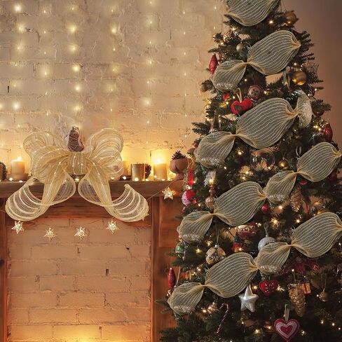 Yunlly 3 لفات عيد الميلاد الطبيعية الخيش شبكة الشريط 6 بوصة × 10 ياردة الجوت الخيش الشريط السلكية الشريط عيد الميلاد الشريط لإكليل المزرعة إكليل شجرة عيد الميلاد الديكور in Kuwait