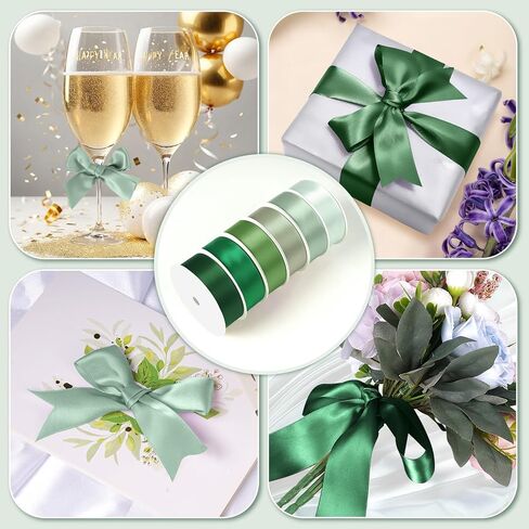 Satin Ribbon 3/8 Inch Fabric Ribbon, Brown Assortment Double Faced Ribbon for Gift Wrapping Flower Bouquet Wedding Party Decoration Hair Bows DIY Crafts- 10 Yards/Roll, Total 60Yds in Kuwait