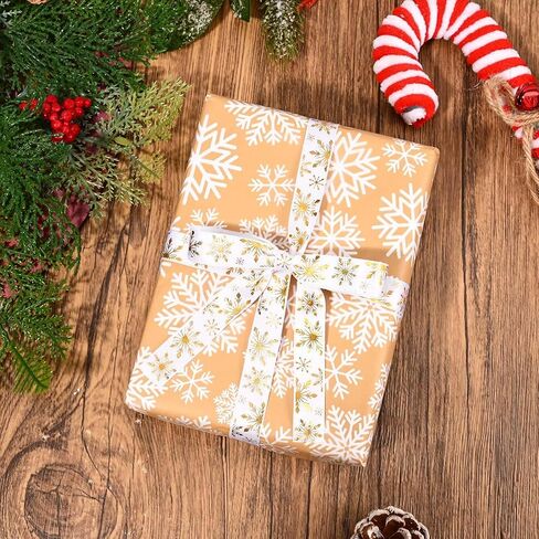 20 ياردة ندفة الثلج الشريط الساتان عيد الميلاد ندفة الثلج ستار كرافت الشريط لتغليف الهدايا باقة صياغة والخياطة ديكور الحفلات (فضي) in Kuwait