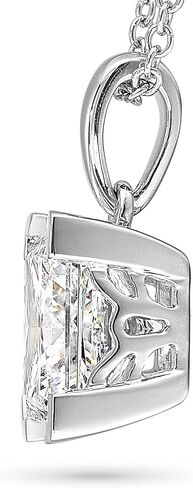 IGI Certified 1/4 to 3 Carat Princess Cut Lab Grown Diamond Square Pendant Necklace for Women in 14K Gold or 925 Sterling Silver (D-E-F/G-H, VS1-VS2, 0.25 to 3.00 cttw) 16-18 Inch Chain in Kuwait