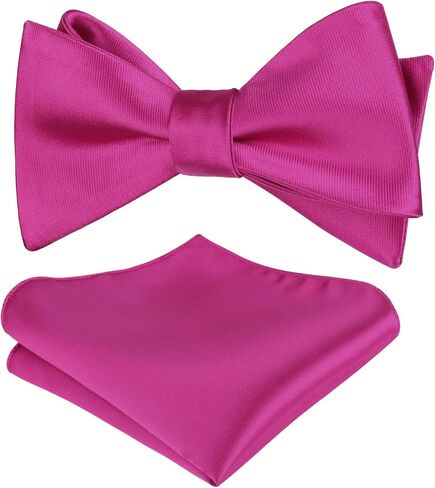 Alizeal Men's Self-tied Solid Color/Animal Pattern Bow Tie and Pocket Square Set in Kuwait