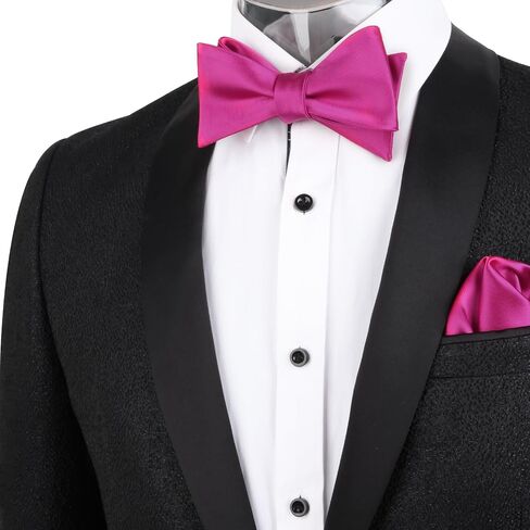Alizeal Men's Self-tied Solid Color/Animal Pattern Bow Tie and Pocket Square Set in Kuwait
